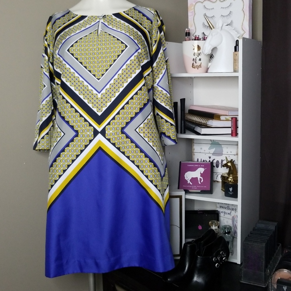 BANANA REPUBLIC Silky Geometric Tunic Dress